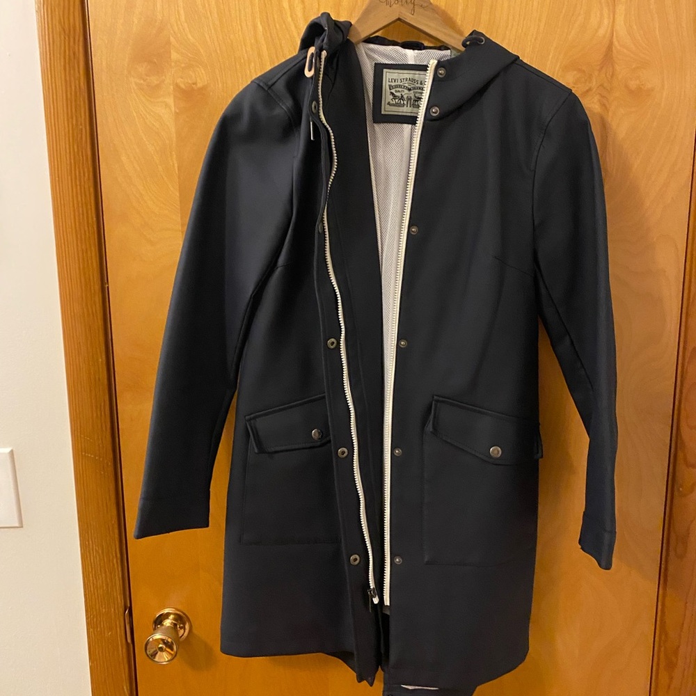 Levi's Women's Dark Raincoat with Hood